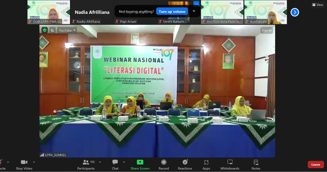 Lppa Pw Aisyiyah Sumsel Gelar Webinar Literasi Digital